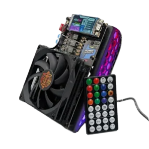 NerdQaxe++ Black Edition Rev 6.1.2PM Bitcoin miner with remote control and rear power entry
