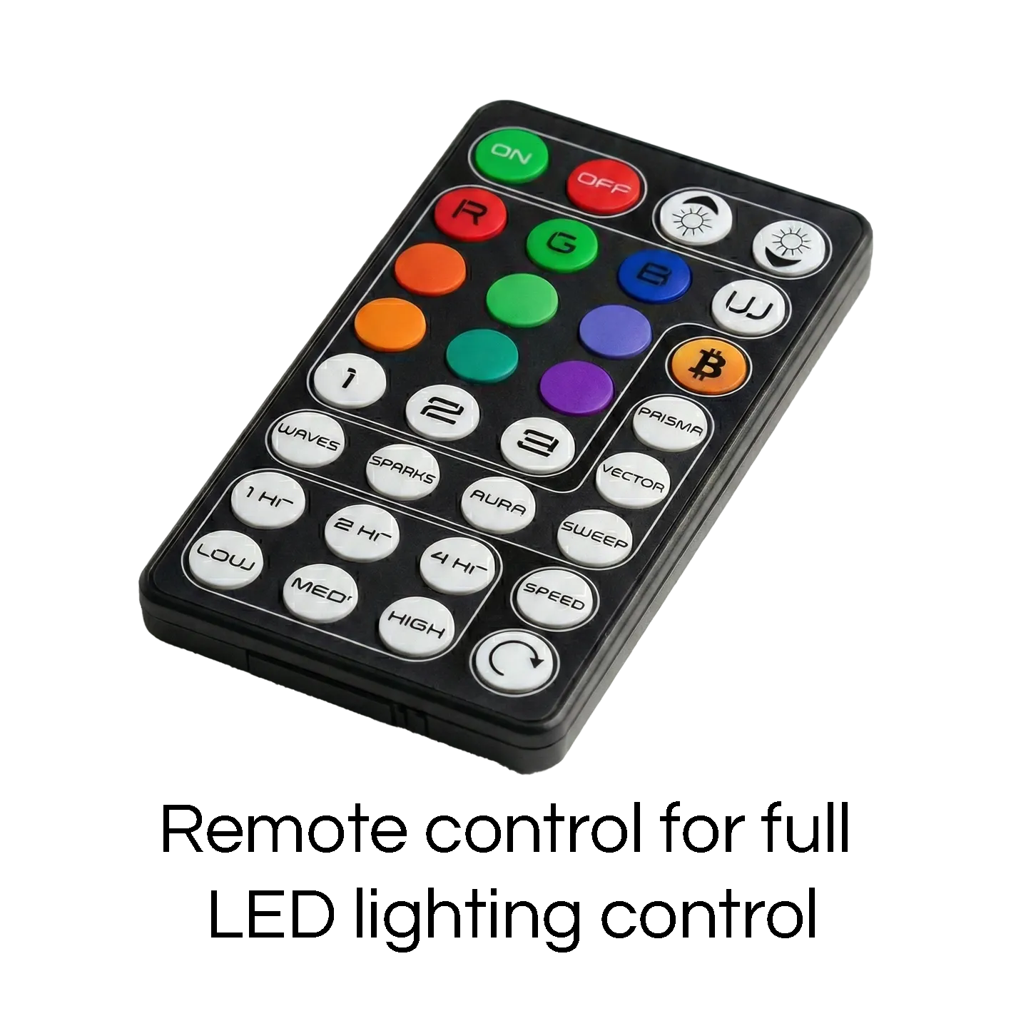 Bitforge Nano Ghost Edition remote control with power, brightness, colour buttons and lighting effects for RGB LED control